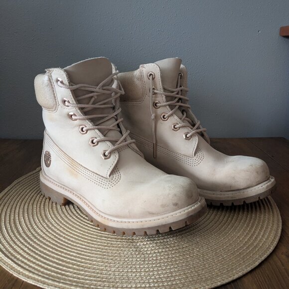 Timberland Cream Ankle Boots - Picture 2 of 7